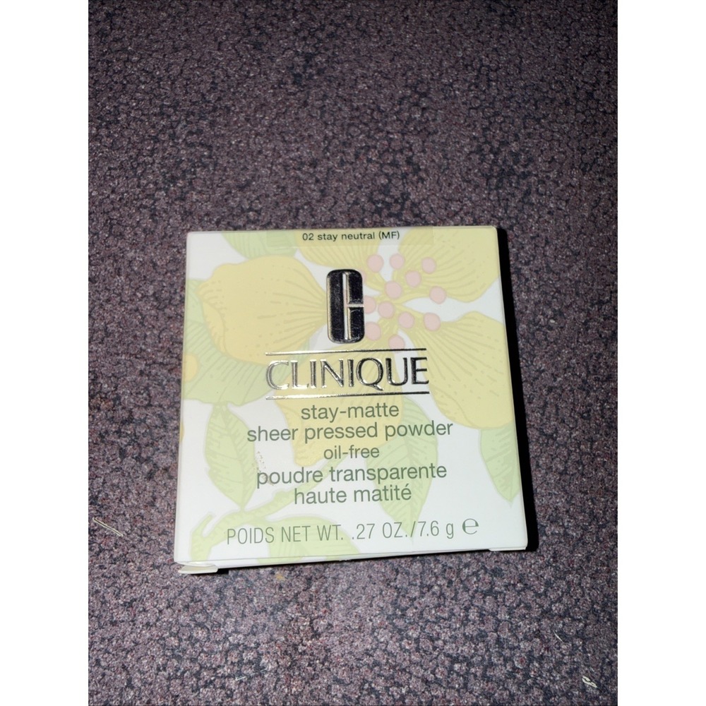 Clinique Stay-Matte Sheer Pressed Powder, 02 Stay Neutral (MF) Oil-Free, Full Sz